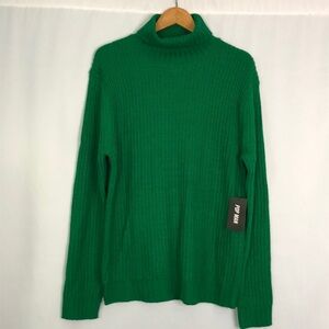 POP MAN Turtleneck Green Unisex Sweater Size L